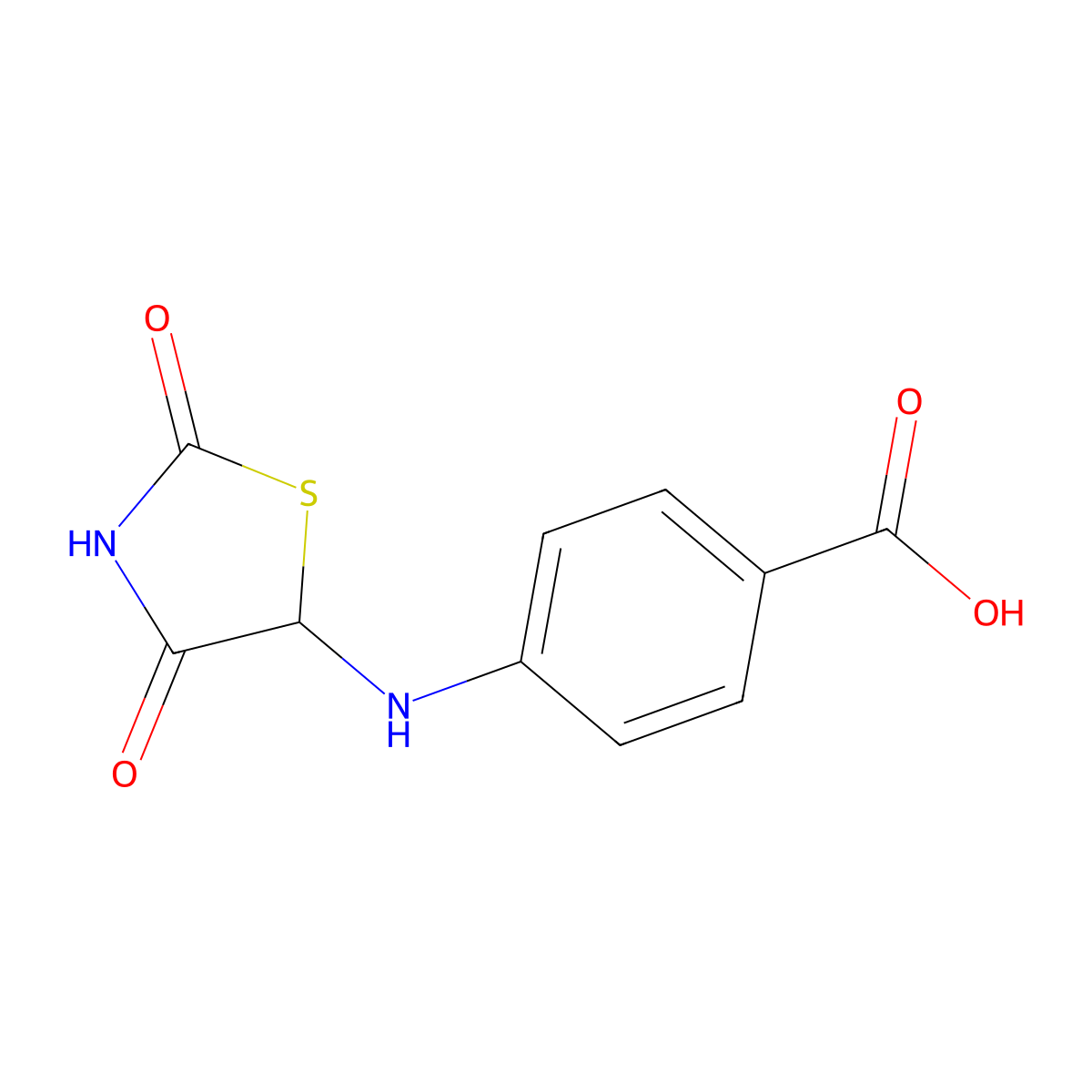 4-(2,4-Dioxo-thiazolidin-5-ylamino)-benzoic acid molecular structure, CAS 1008003-22-2