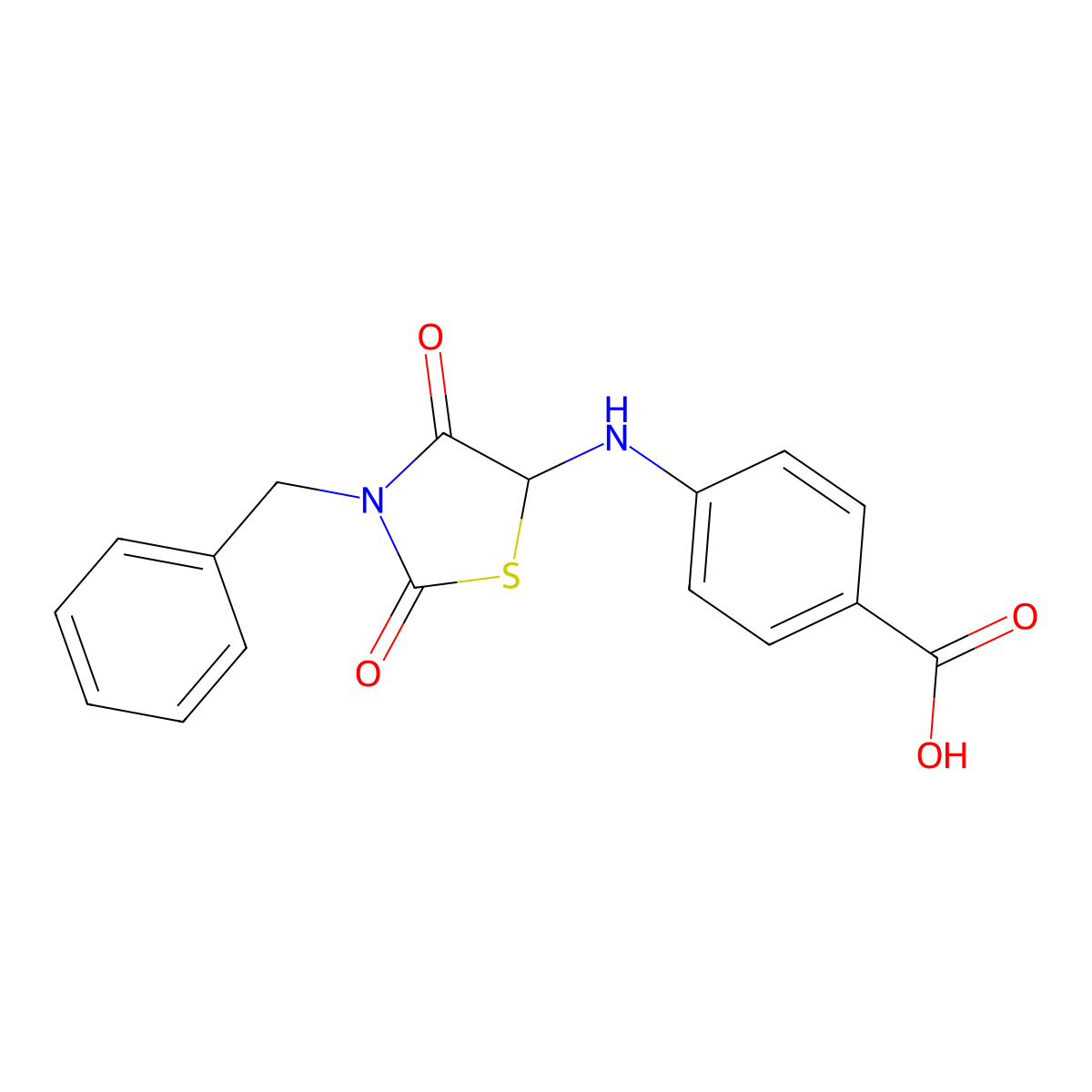 4-[(3-benzyl-2,4-dioxo-1,3-thiazolidin-5-yl)amino]benzoic Acid molecular structure, CAS 1008003-23-3