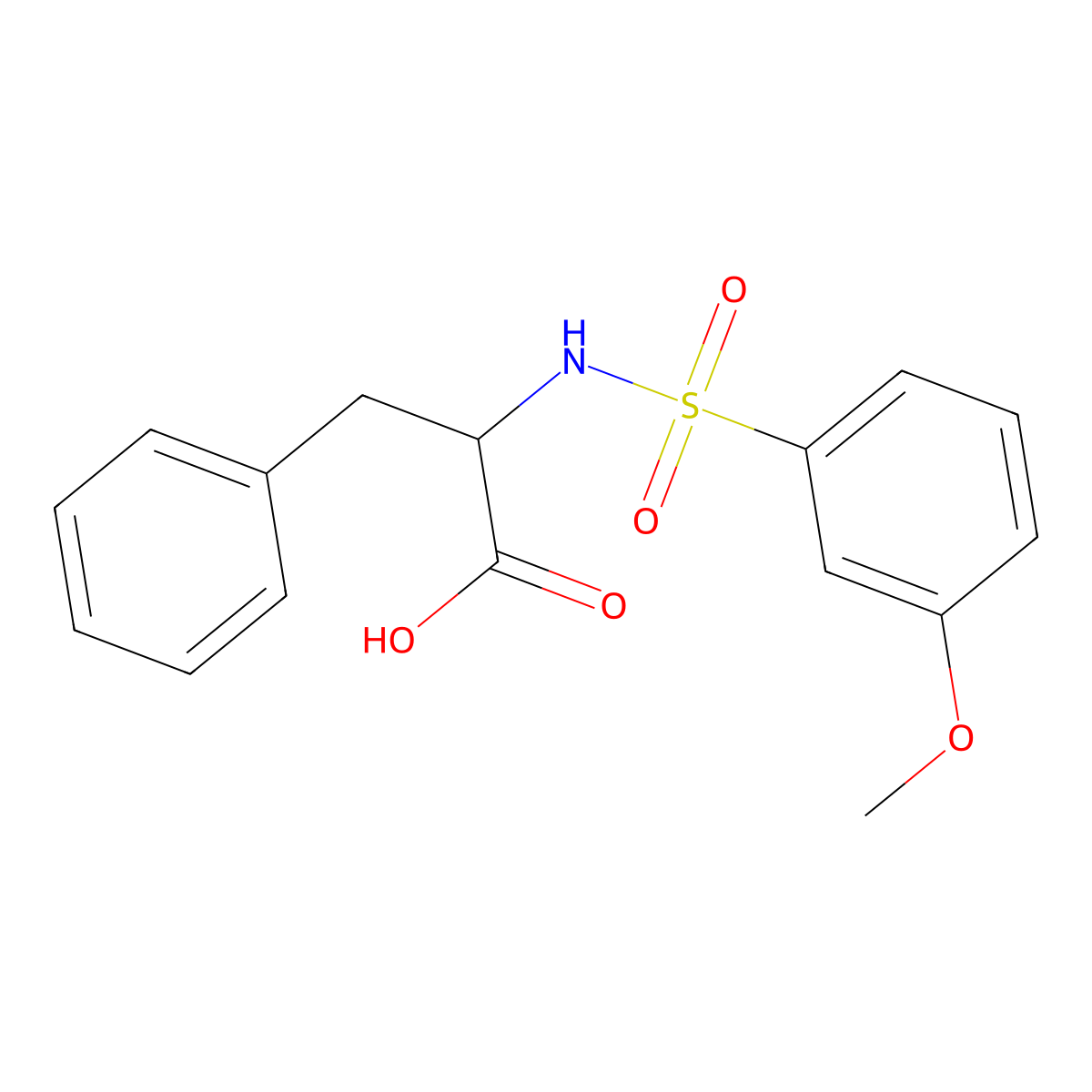 2-[(3-Methoxyphenyl)sulfonylamino]-3-phenylpropanoic acid molecular structure, CAS 1008003-24-4