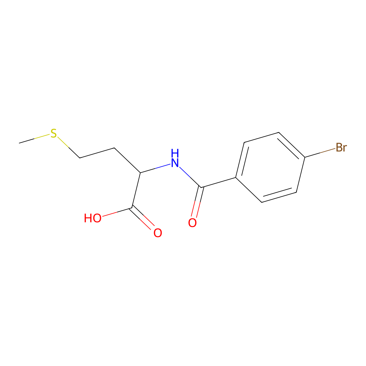 2-[(4-Bromophenyl)formamido]-4-(methylsulfanyl)butanoic acid molecular structure, CAS 1008010-19-2