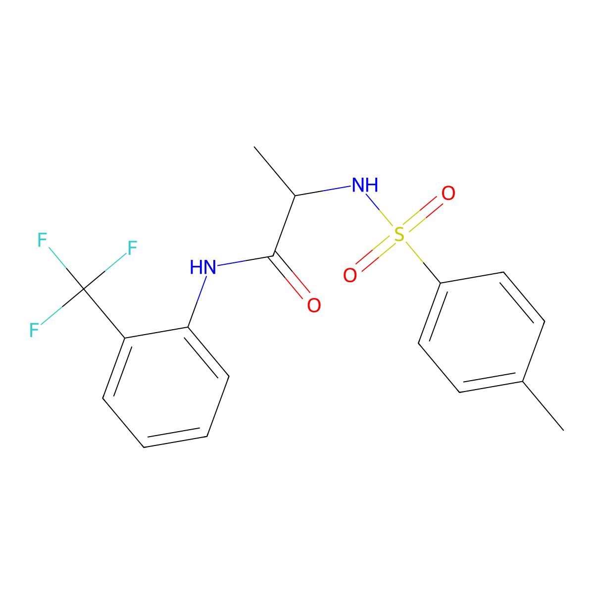 2-[(4-methylphenyl)sulfonylamino]-N-[2-(trifluoromethyl)phenyl]propanamide molecular structure, CAS 1008011-44-6