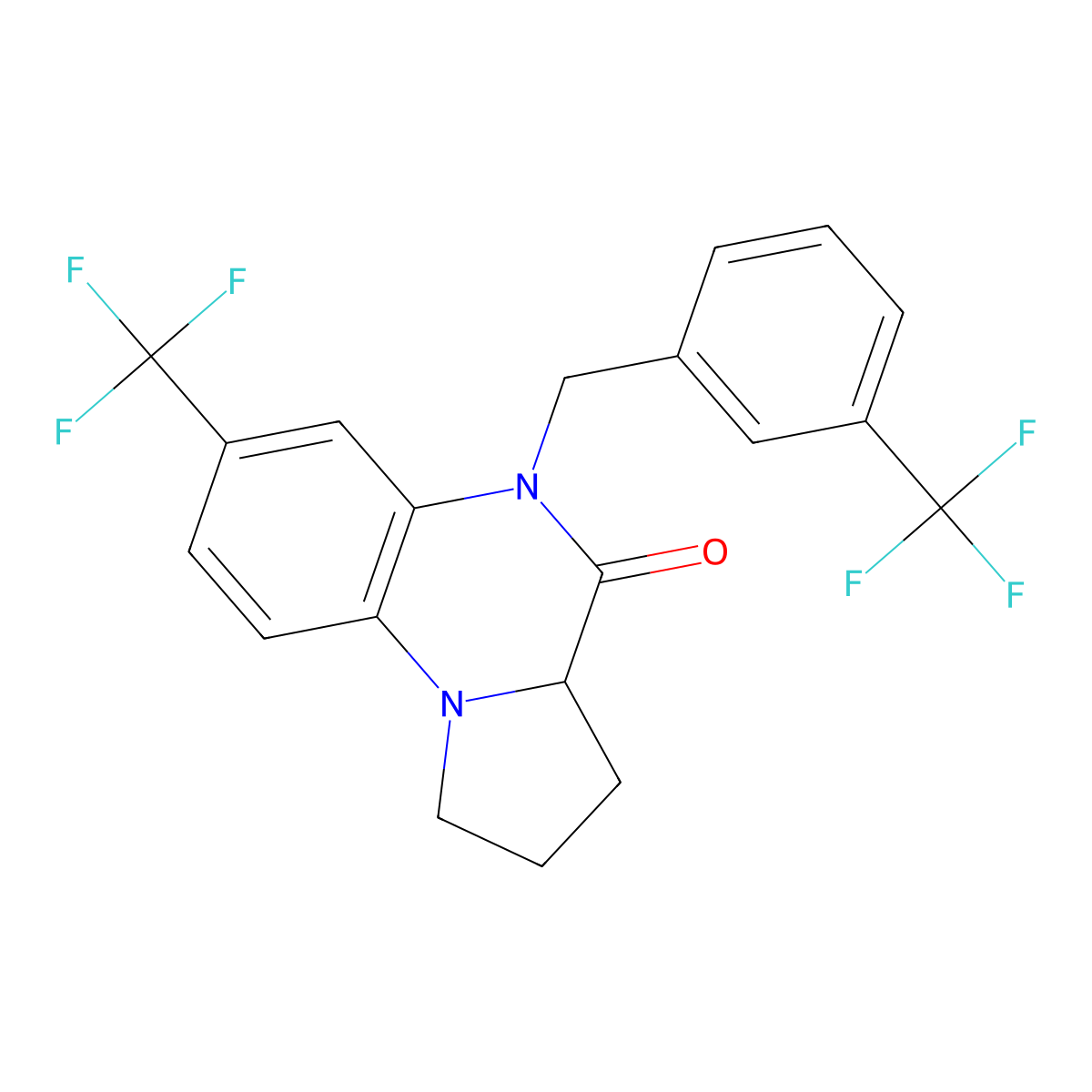 7-(trifluoromethyl)-5-[3-(trifluoromethyl)benzyl]-1,2,3,3a-tetrahydropyrrolo[1,2-a]quinoxalin-4(5H)-one molecular structure, CAS 1008011-66-2