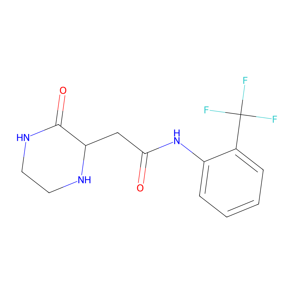 2-(3-oxopiperazin-2-yl)-N-[2-(trifluoromethyl)phenyl]acetamide molecular structure, CAS 1008011-93-5