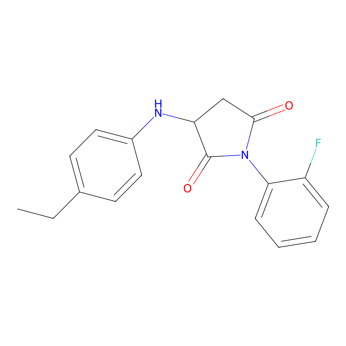 3-[(4-Ethylphenyl)amino]-1-(2-fluorophenyl)pyrrolidine-2,5-dione molecular structure, CAS 1008012-02-9