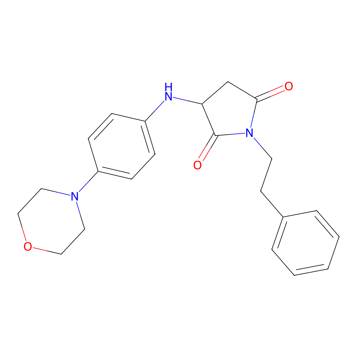 3-((4-Morpholinophenyl)amino)-1-phenethylpyrrolidine-2,5-dione molecular structure, CAS 1008012-45-0
