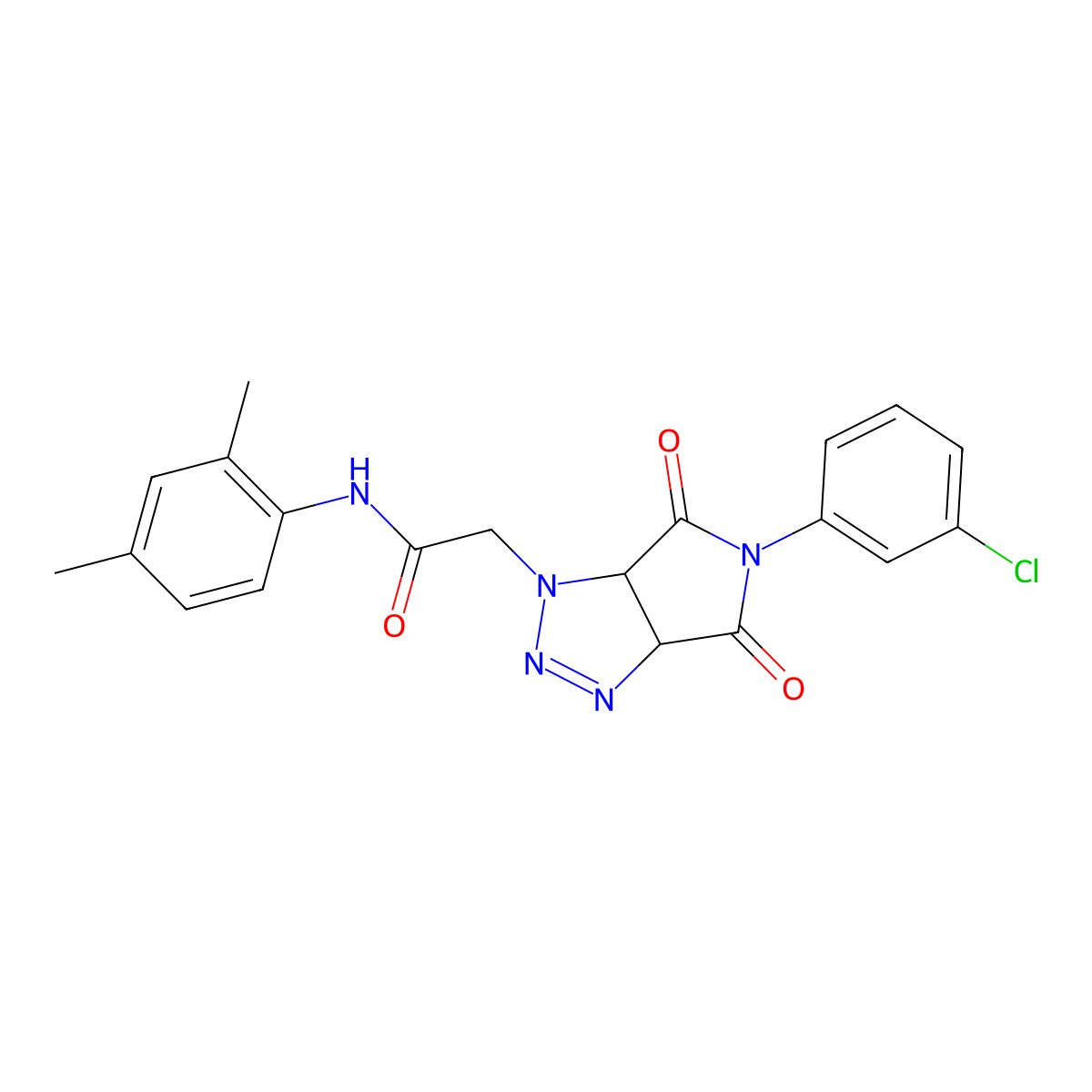 2-[5-(3-chlorophenyl)-4,6-dioxo-4,5,6,6a-tetrahydropyrrolo[3,4-d][1,2,3]triazol-1(3aH)-yl]-N-(2,4-dimethylphenyl)acetamide molecular structure, CAS 1008012-58-5