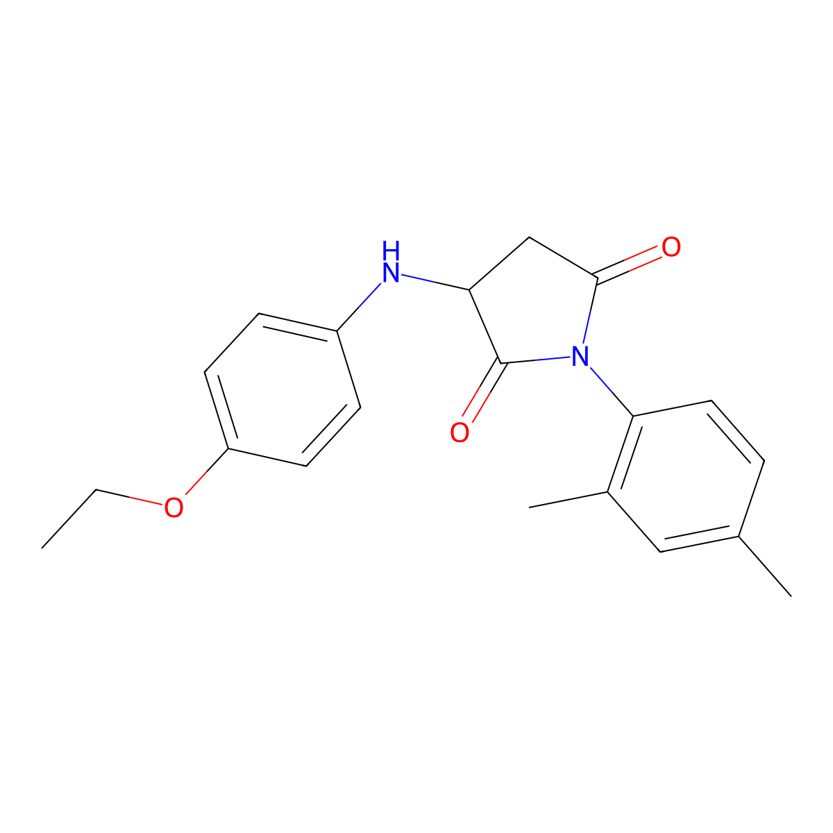 1-(2,4-Dimethylphenyl)-3-[(4-ethoxyphenyl)amino]azolidine-2,5-dione molecular structure, CAS 1008013-26-0