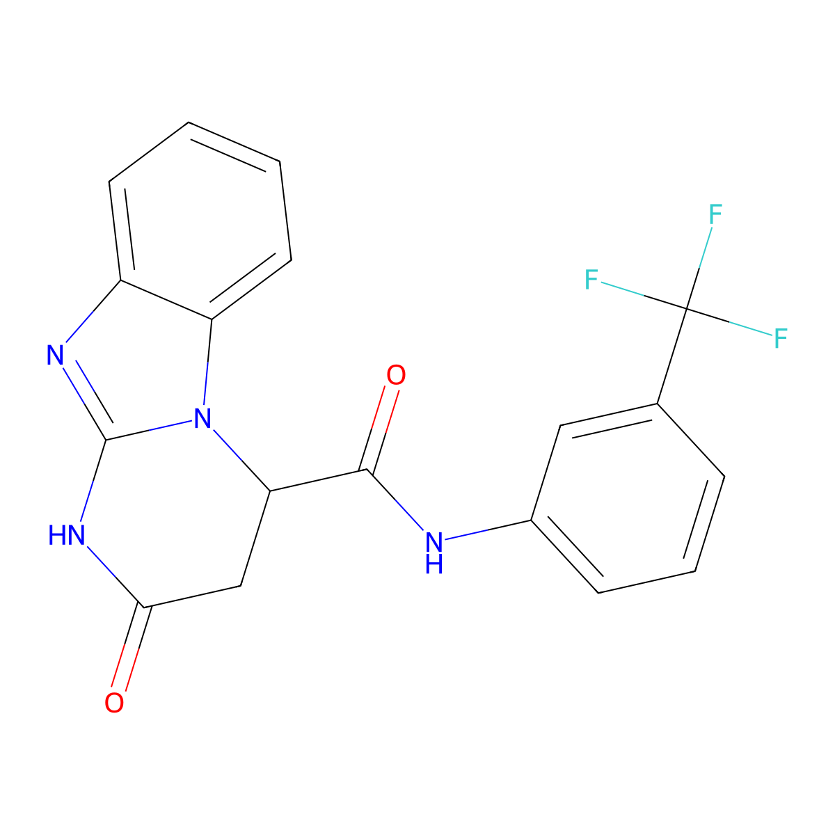 2-oxo-N-[3-(trifluoromethyl)phenyl]-1,2,3,4-tetrahydropyrimido[1,2-a]benzimidazole-4-carboxamide molecular structure, CAS 1008014-71-8