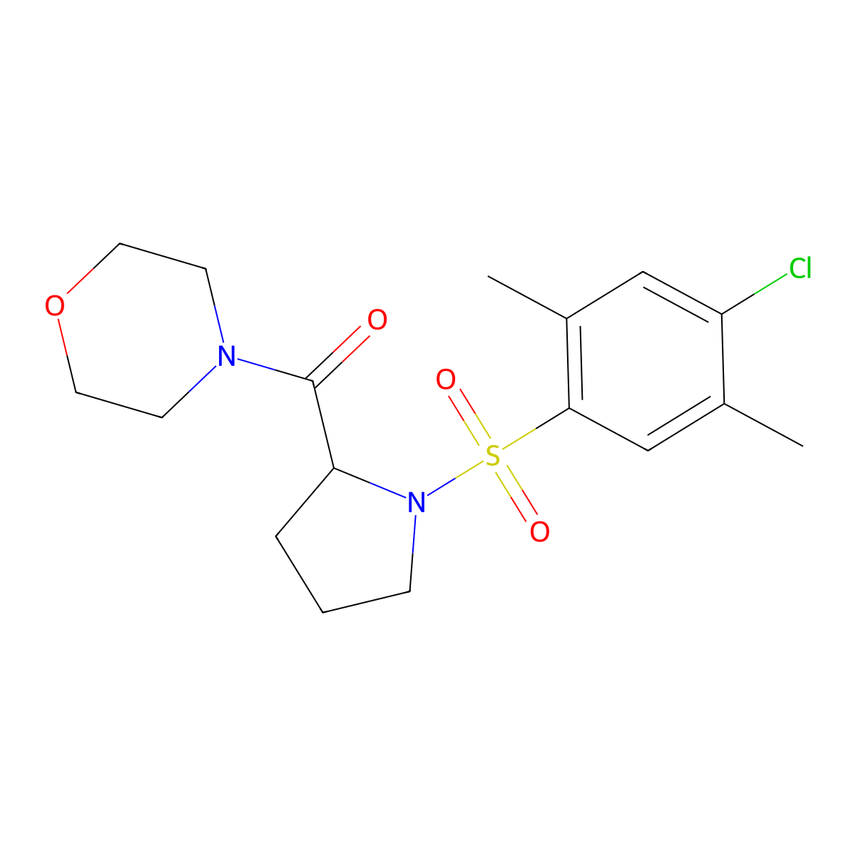 4-[1-(4-Chloro-2,5-dimethylbenzenesulfonyl)pyrrolidine-2-carbonyl]morpholine molecular structure, CAS 1008014-98-9