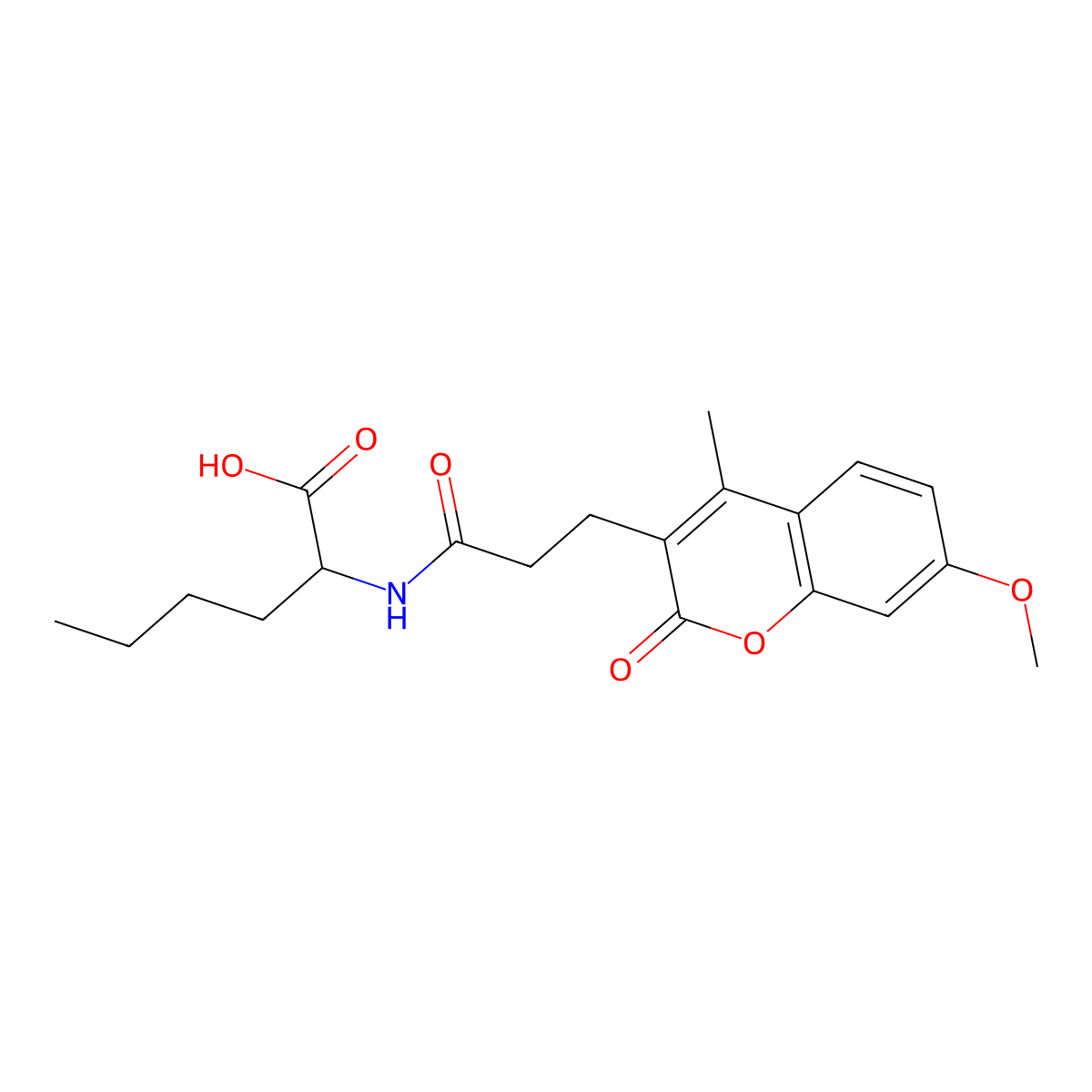 N-[3-(7-methoxy-4-methyl-2-oxo-2H-chromen-3-yl)propanoyl]norleucine molecular structure, CAS 1008015-06-2