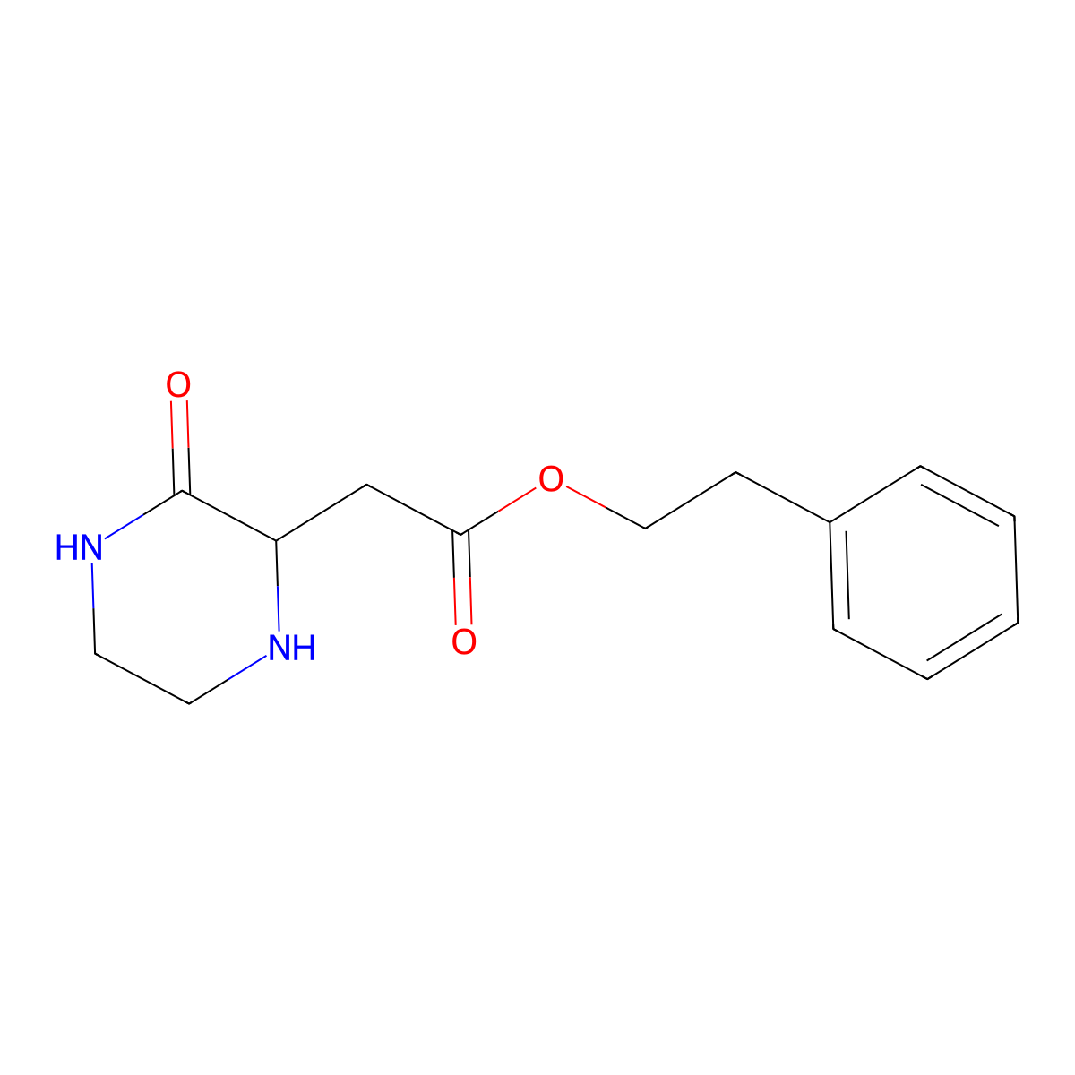 Phenethyl 2-(3-oxo-2-piperazinyl)acetate molecular structure, CAS 1008015-33-5