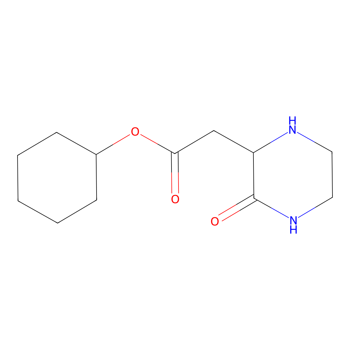 Cyclohexyl 2-(3-oxopiperazin-2-yl)acetate molecular structure, CAS 1008015-40-4