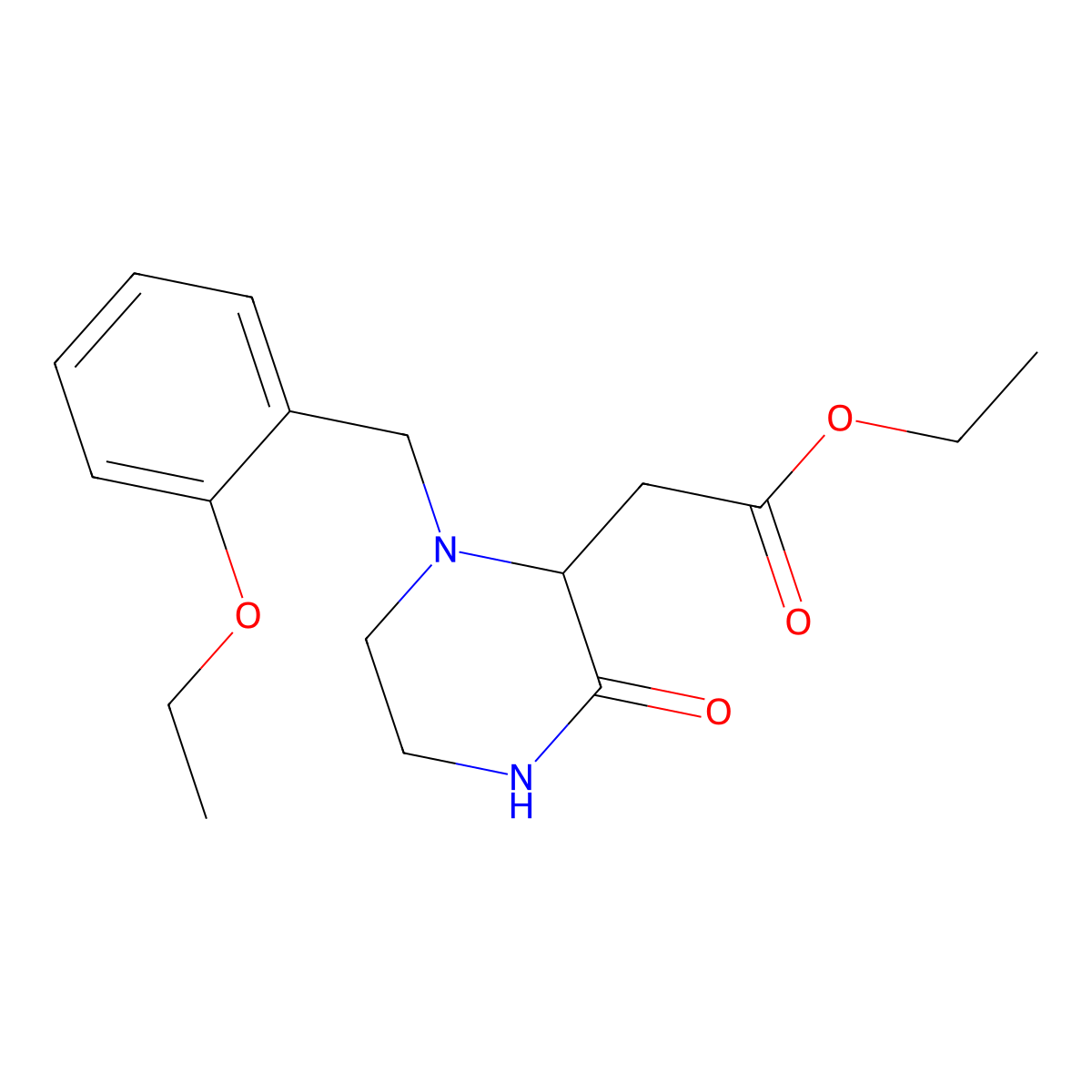 Ethyl [1-(2-ethoxybenzyl)-3-oxopiperazin-2-yl]acetate molecular structure, CAS 1008015-42-6