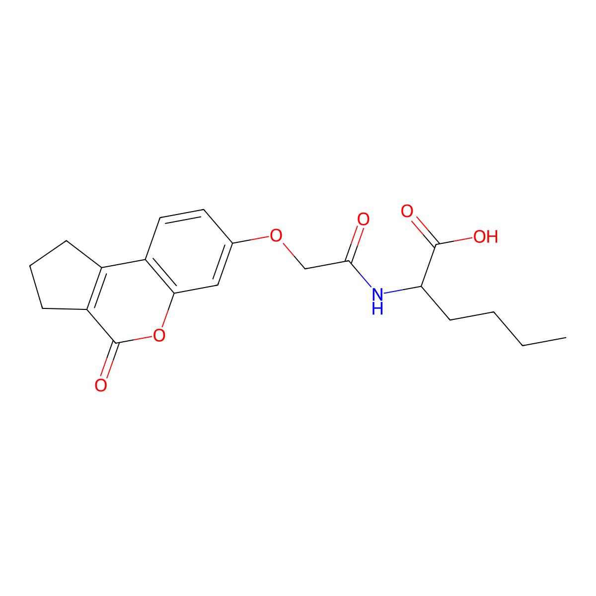 N-{[(4-oxo-1,2,3,4-tetrahydrocyclopenta[c]chromen-7-yl)oxy]acetyl}norleucine molecular structure, CAS 1008015-53-9