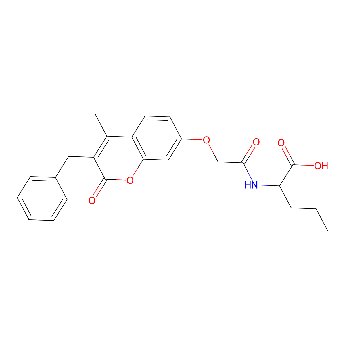 N-{[(3-benzyl-4-methyl-2-oxo-2H-chromen-7-yl)oxy]acetyl}norvaline molecular structure, CAS 1008015-66-4