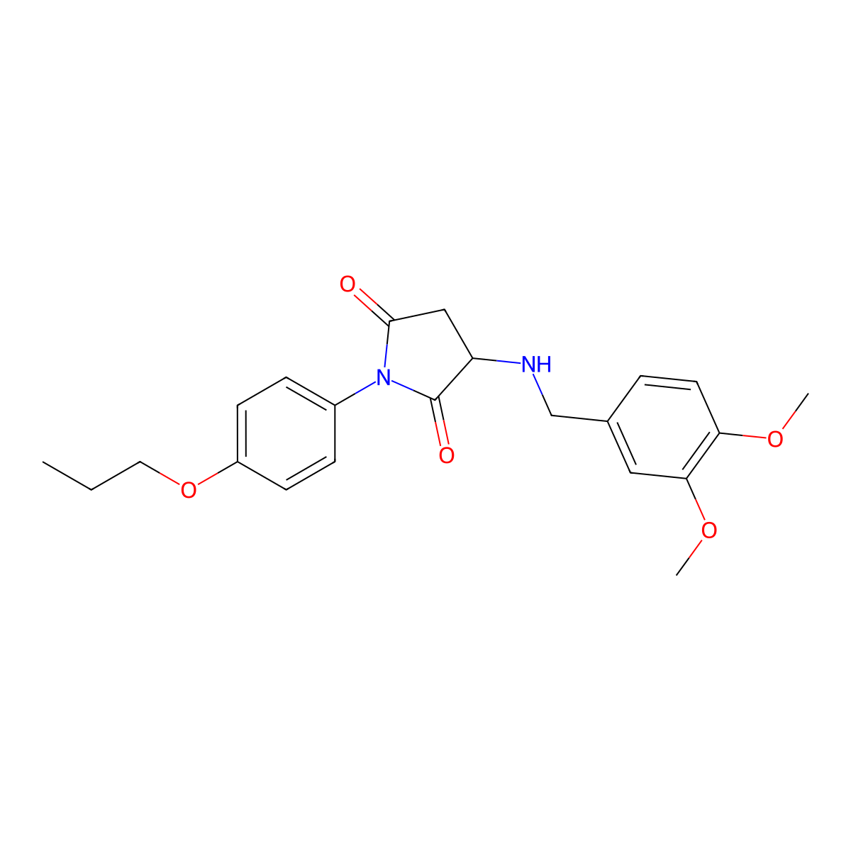 3-[(3,4-Dimethoxybenzyl)amino]-1-(4-propoxyphenyl)pyrrolidine-2,5-dione molecular structure, CAS 1008016-47-4