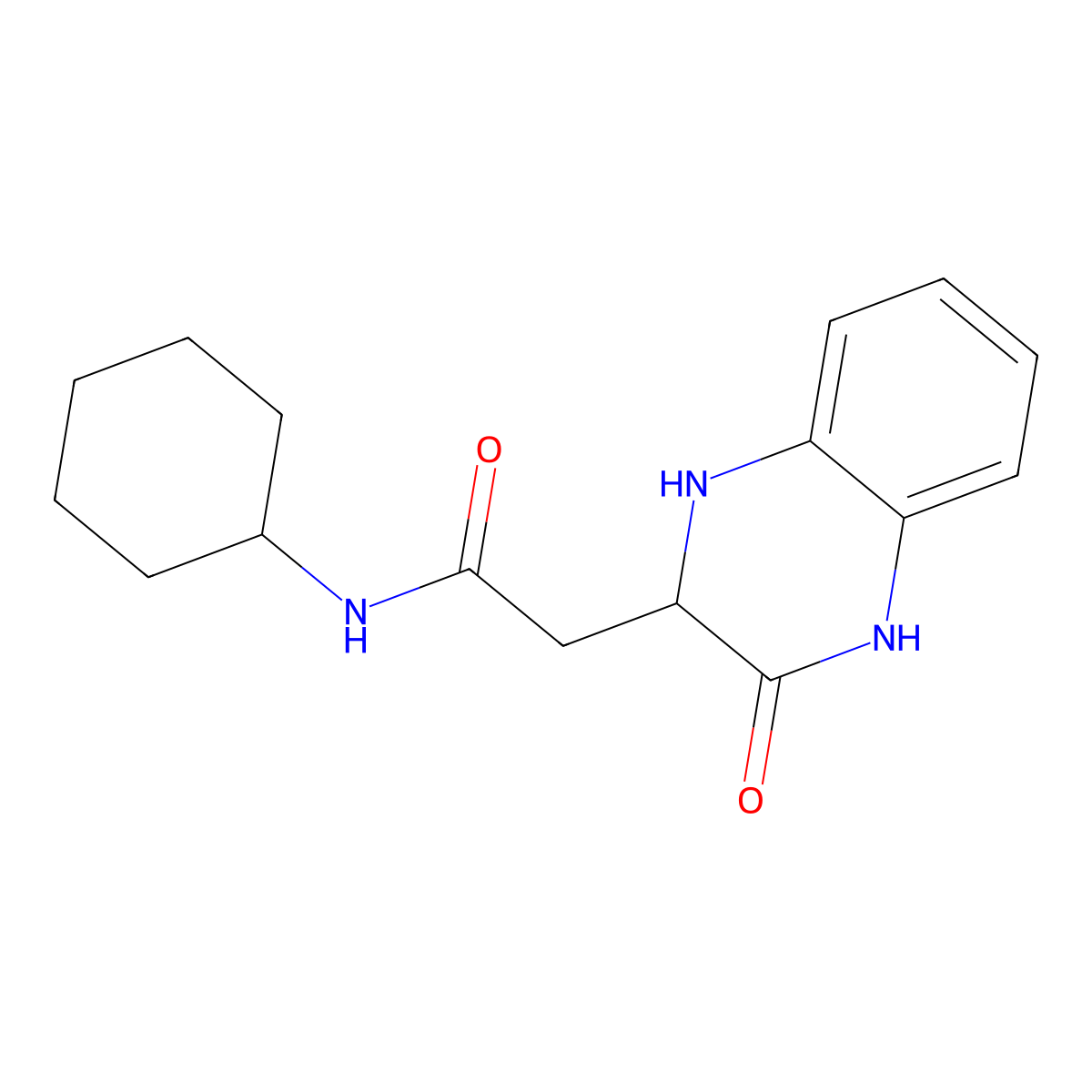 N-Cyclohexyl-2-(3-oxo-1,2,3,4-tetrahydro-quinoxalin-2-yl)-acetamide molecular structure, CAS 1008018-85-6