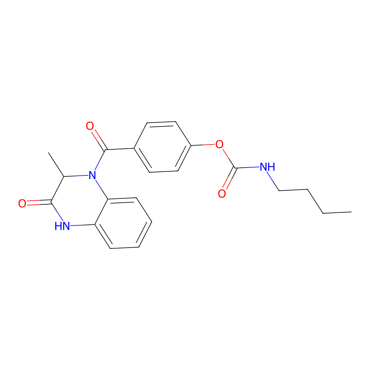4-{[2-methyl-3-oxo-3,4-dihydro-1(2H)-quinoxalinyl]carbonyl}phenyl N-butylcarbamate molecular structure, CAS 1008018-96-9