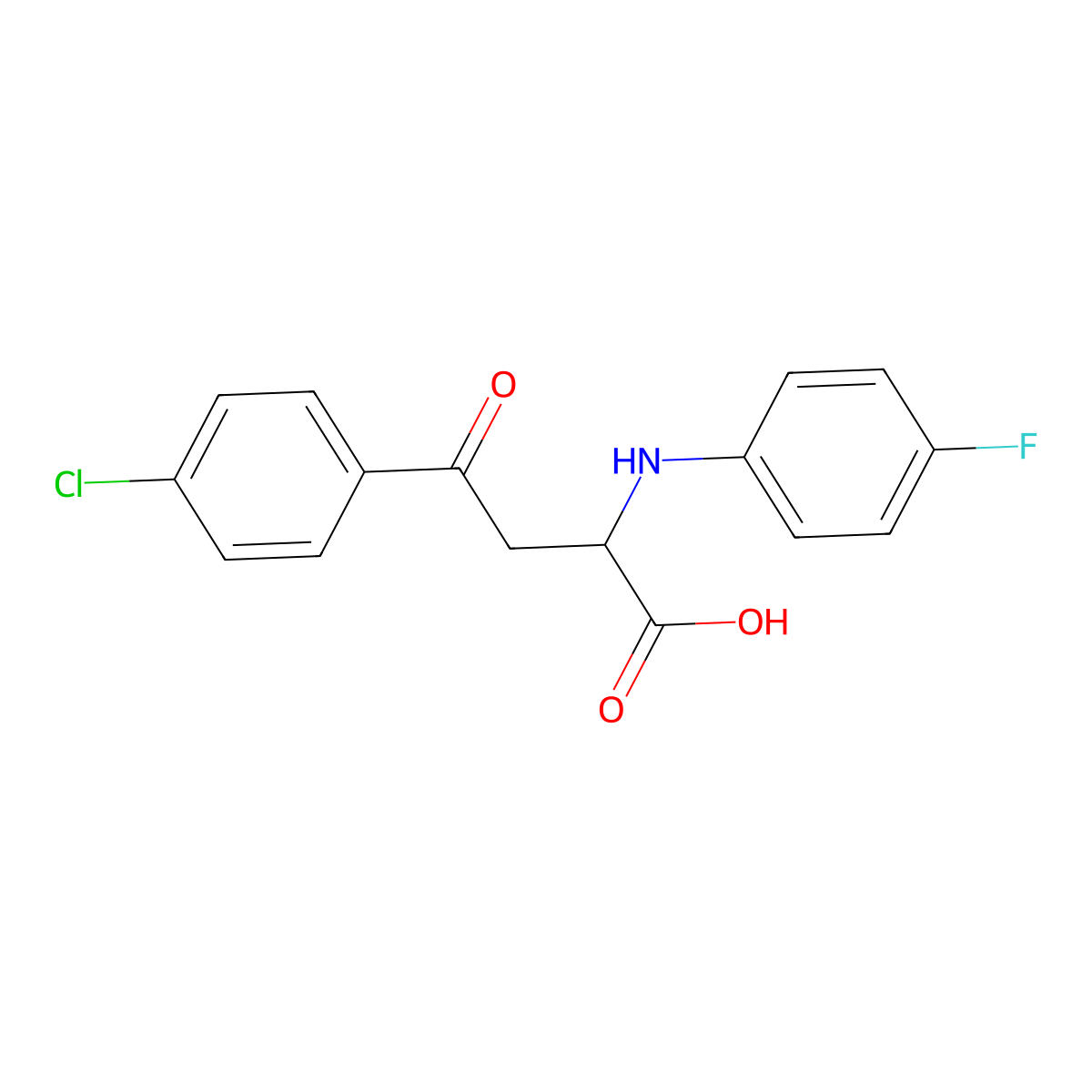 4-(4-Chlorophenyl)-2-(4-fluoroanilino)-4-oxobutanoic acid molecular structure, CAS 1008018-98-1