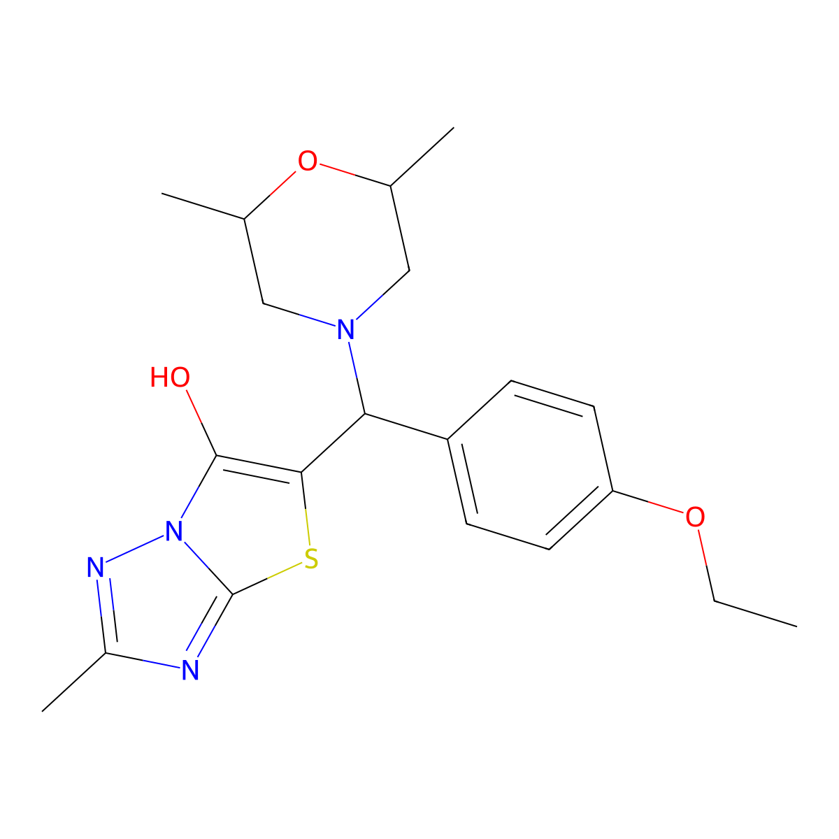 5-((2,6-Dimethylmorpholino)(4-ethoxyphenyl)methyl)-2-methylthiazolo[3,2-b][1,2,4]triazol-6-ol molecular structure, CAS 1008019-25-7