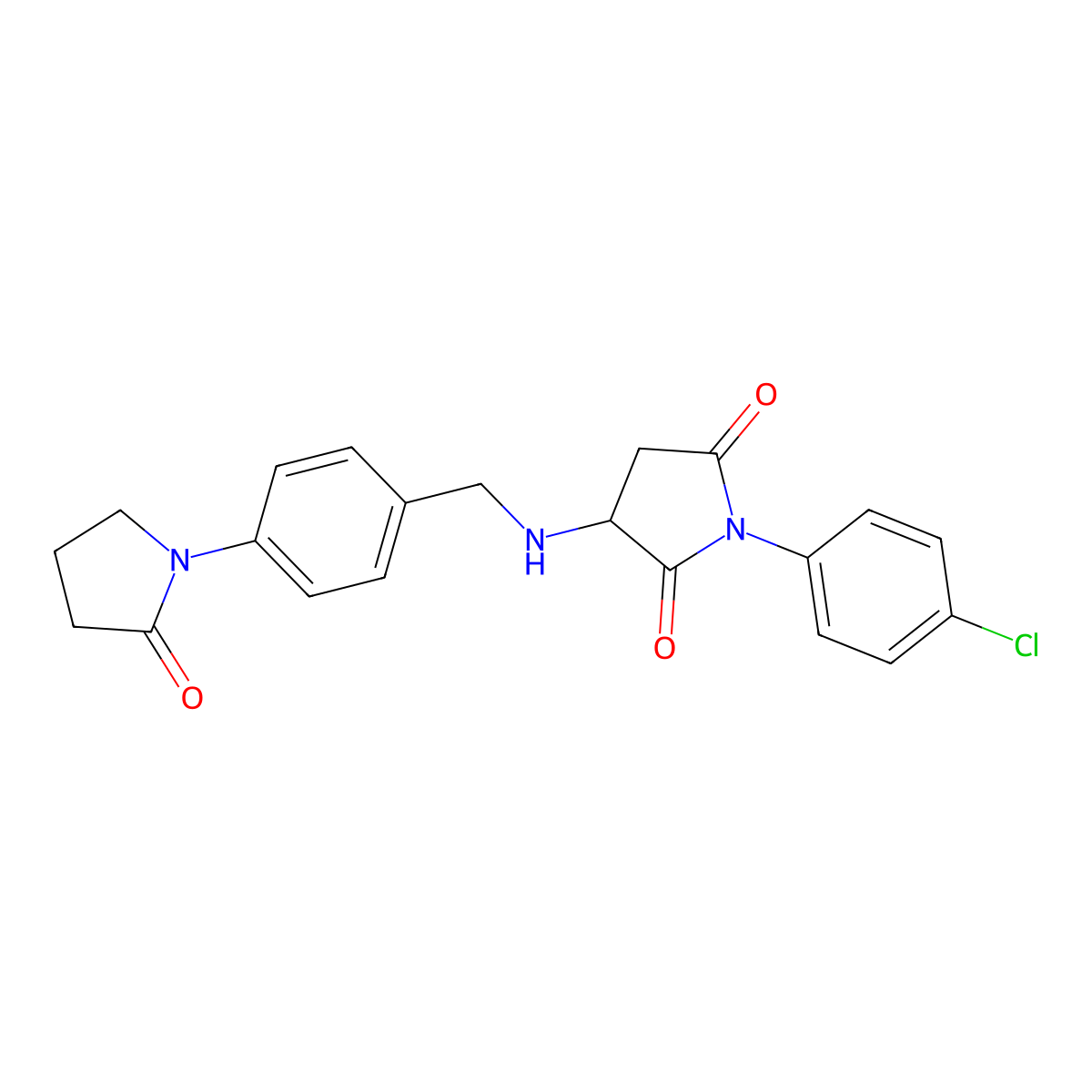 1-(4-Chlorophenyl)-3-[[4-(2-oxopyrrolidin-1-yl)phenyl]methylamino]pyrrolidine-2,5-dione molecular structure, CAS 1008019-96-2