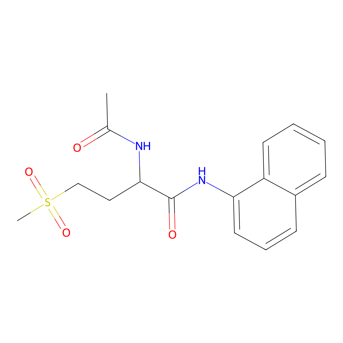 2-acetamido-4-(methylsulfonyl)-N-(naphthalen-1-yl)butanamide molecular structure, CAS 1008020-81-2
