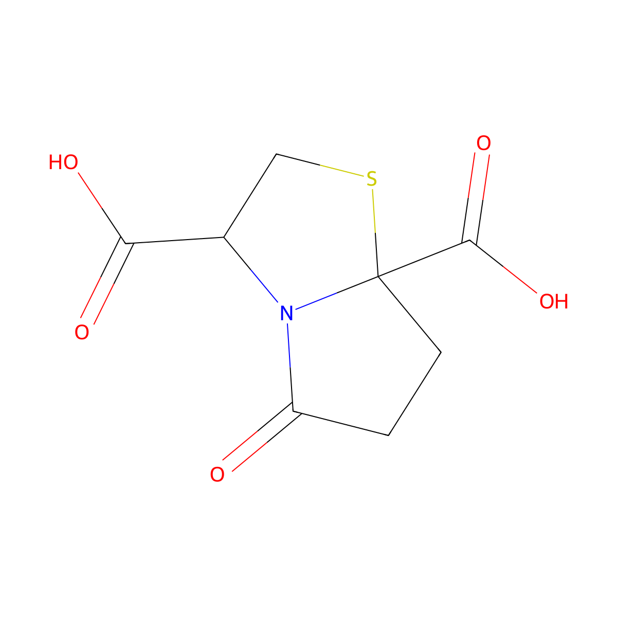 5-Oxo-hexahydropyrrolo[2,1-b][1,3]thiazole-3,7a-dicarboxylic acid molecular structure, CAS 1008023-63-9