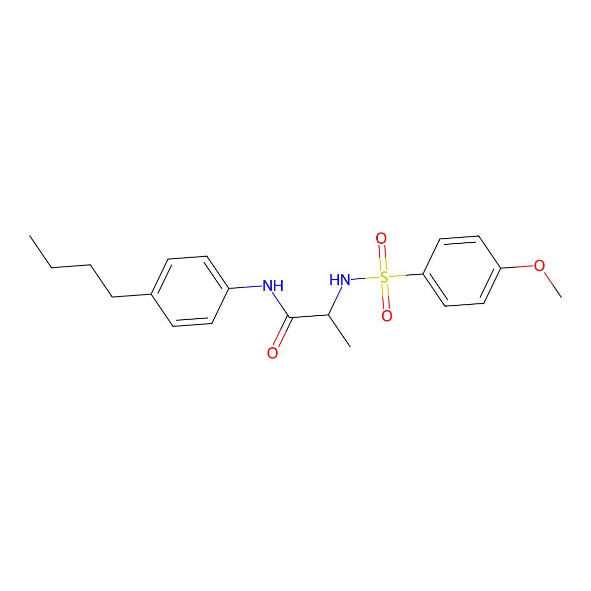 N-(4-butylphenyl)-2-[(4-methoxyphenyl)sulfonylamino]propanamide molecular structure, CAS 1008024-12-1