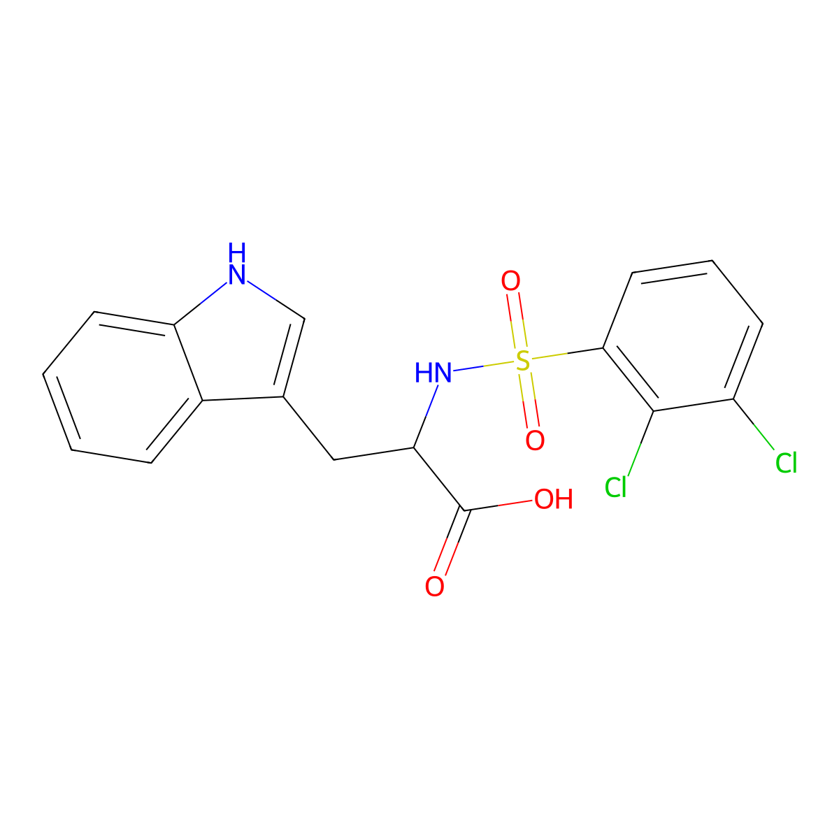 2-(2,3-dichlorobenzenesulfonamido)-3-(1H-indol-3-yl)propanoic acid molecular structure, CAS 1008024-83-6