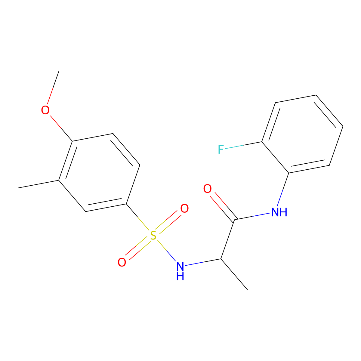 N-(2-fluorophenyl)-2-[(4-methoxy-3-methylphenyl)sulfonylamino]propanamide molecular structure, CAS 1008033-73-5