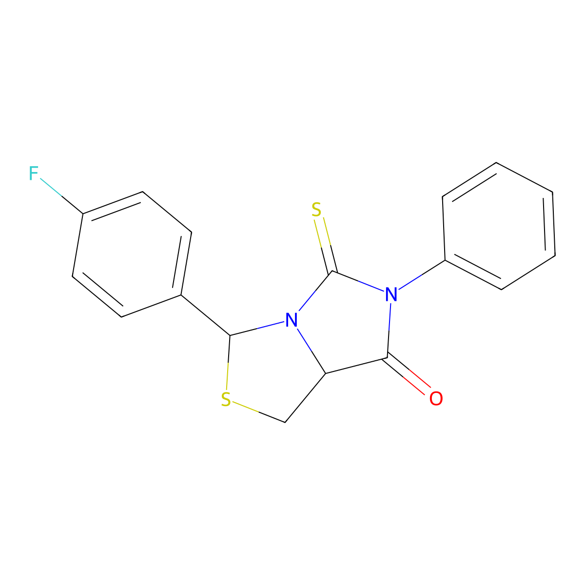 3-(4-fluorophenyl)-6-phenyl-5-thioxotetrahydro-7H-imidazo[1,5-c][1,3]thiazol-7-one molecular structure, CAS 1008035-69-5