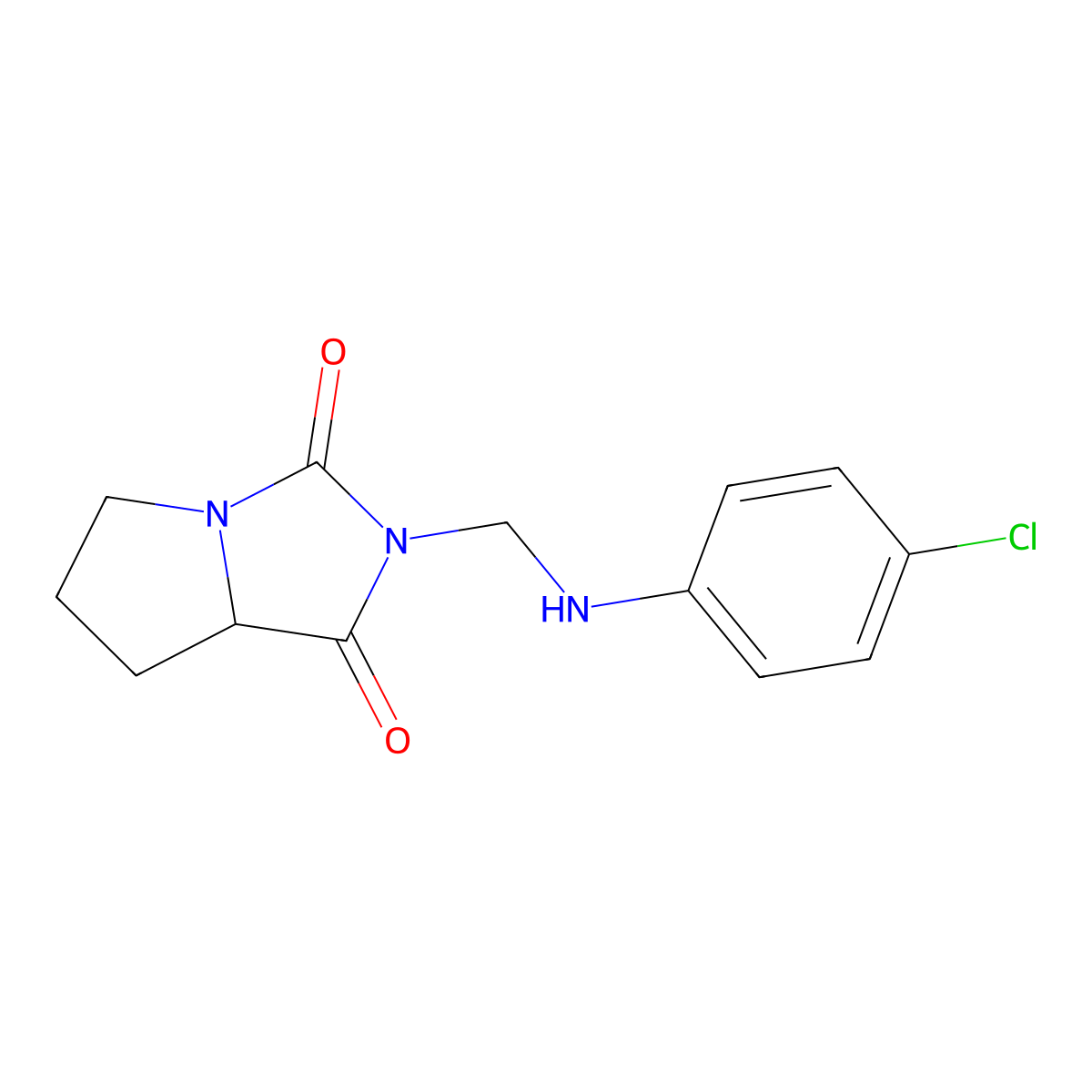 2-[(4-Chloroanilino)methyl]-5,6,7,7a-tetrahydropyrrolo[1,2-c]imidazole-1,3-dione molecular structure, CAS 1008035-71-9