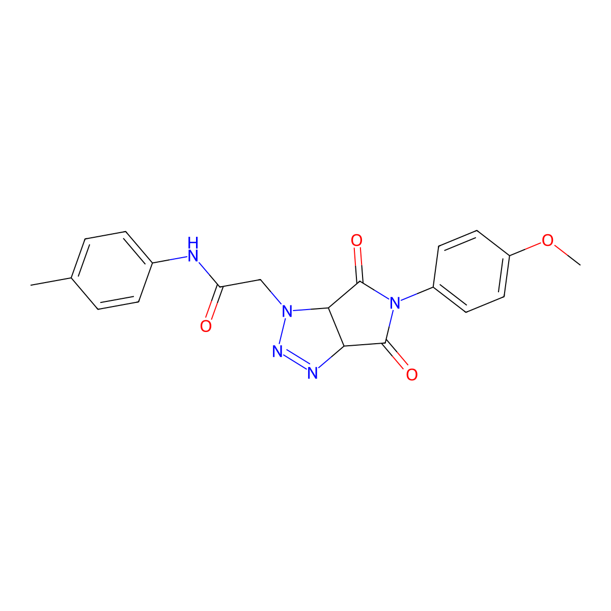 2-[5-(4-methoxyphenyl)-4,6-dioxo-4,5,6,6a-tetrahydropyrrolo[3,4-d][1,2,3]triazol-1(3aH)-yl]-N-(4-methylphenyl)acetamide molecular structure, CAS 1008035-90-2