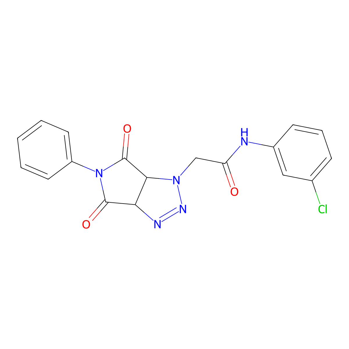 N-(3-chlorophenyl)-2-(4,6-dioxo-5-phenyl-4,5,6,6a-tetrahydropyrrolo[3,4-d][1,2,3]triazol-1(3aH)-yl)acetamide molecular structure, CAS 1008036-28-9