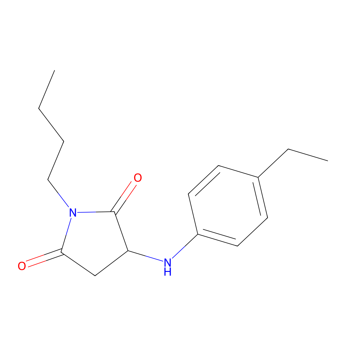 1-Butyl-3-((4-ethylphenyl)amino)pyrrolidine-2,5-dione molecular structure, CAS 1008036-41-6