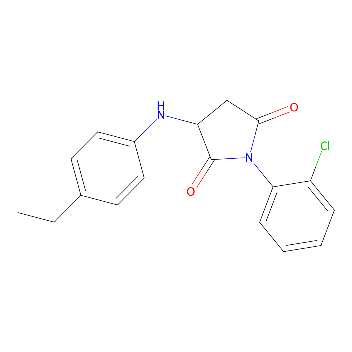 1-(2-Chlorophenyl)-3-[(4-ethylphenyl)amino]pyrrolidine-2,5-dione molecular structure, CAS 1008036-47-2