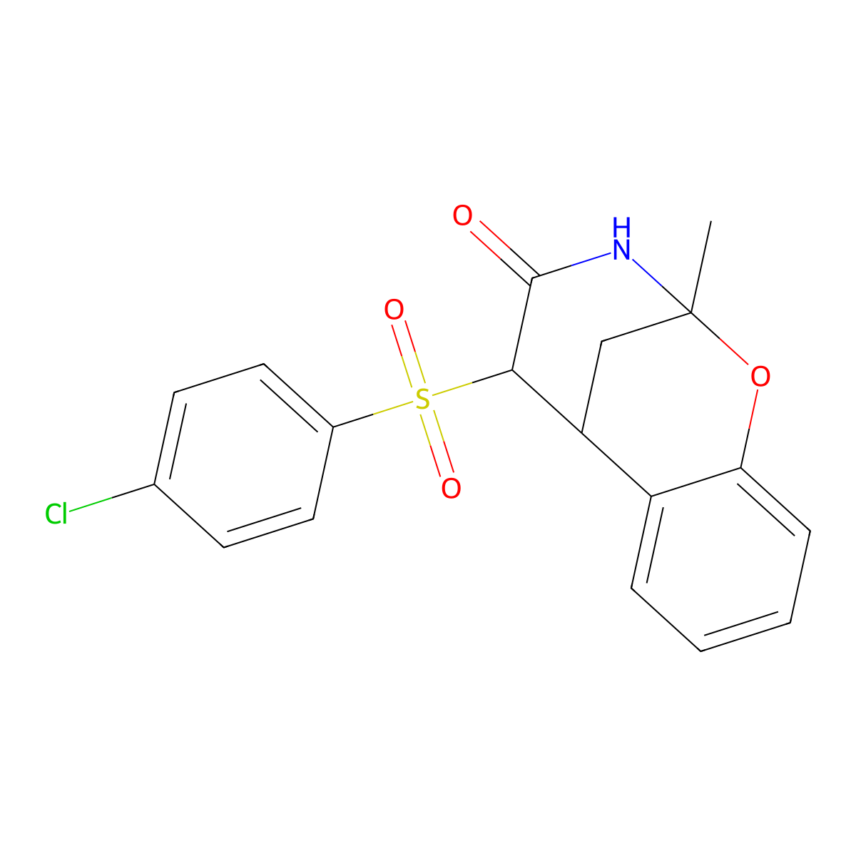 5-[(4-chlorophenyl)sulfonyl]-2-methyl-2,3,5,6-tetrahydro-4H-2,6-methano-1,3-benzoxazocin-4-one molecular structure, CAS 1008038-72-9