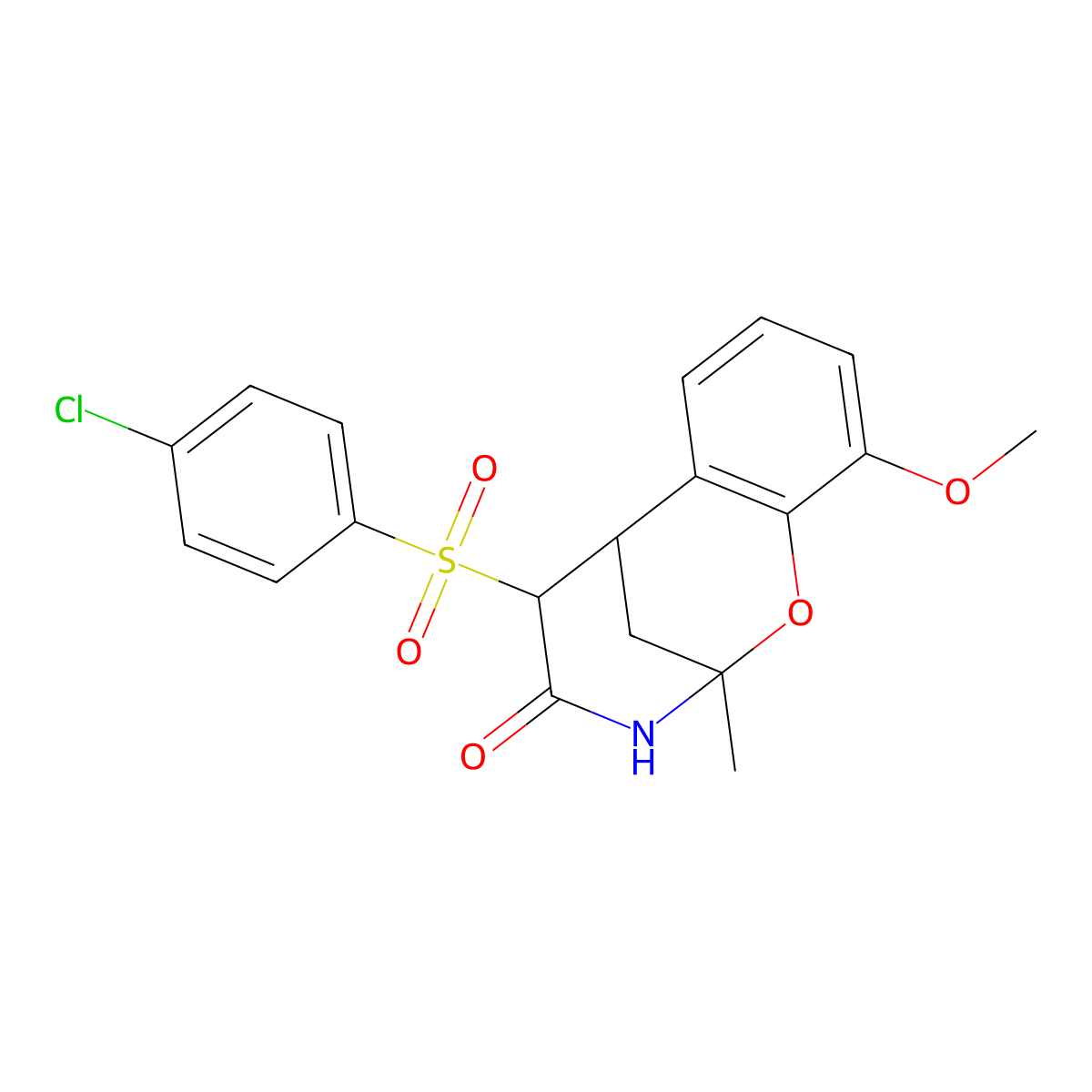 12-(4-Chlorobenzenesulfonyl)-6-methoxy-9-methyl-8-oxa-10-azatricyclo[7.3.1.0^{2,7}]trideca-2,4,6-trien-11-one molecular structure, CAS 1008038-73-0