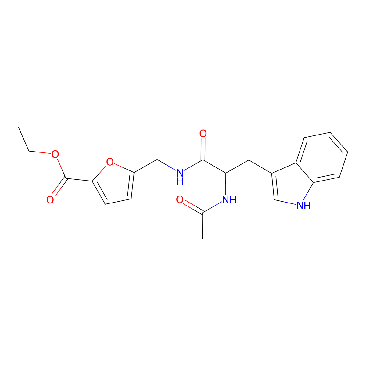 ethyl 5-{[(N-acetyltryptophyl)amino]methyl}-2-furoate molecular structure, CAS 1008038-82-1