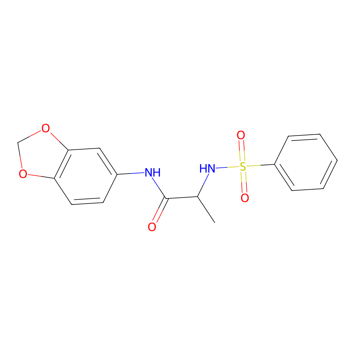 2-(benzenesulfonamido)-N-(1,3-benzodioxol-5-yl)propanamide molecular structure, CAS 1008038-89-8