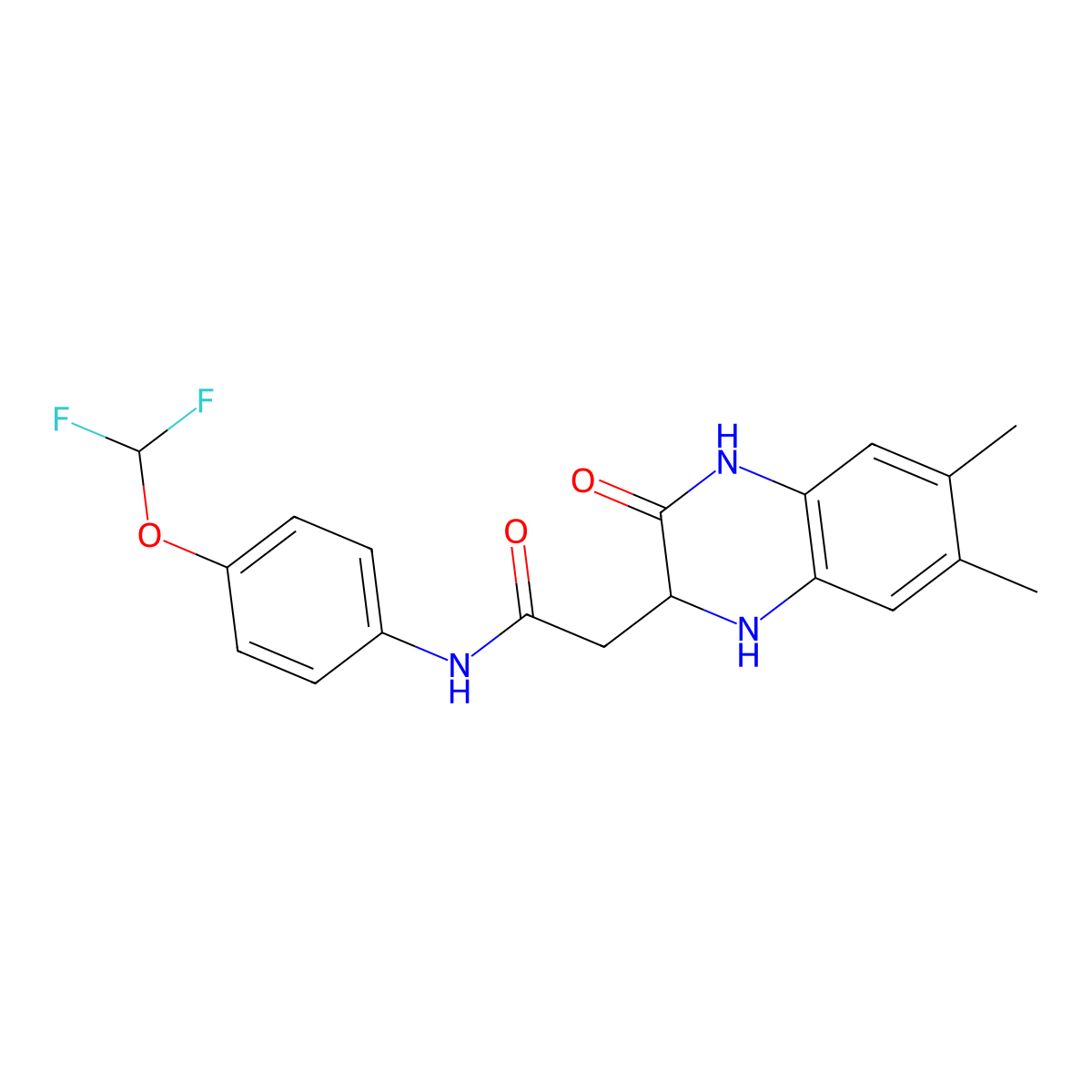 N-[4-(difluoromethoxy)phenyl]-2-(6,7-dimethyl-3-oxo-1,2,3,4-tetrahydroquinoxalin-2-yl)acetamide molecular structure, CAS 1008039-15-3