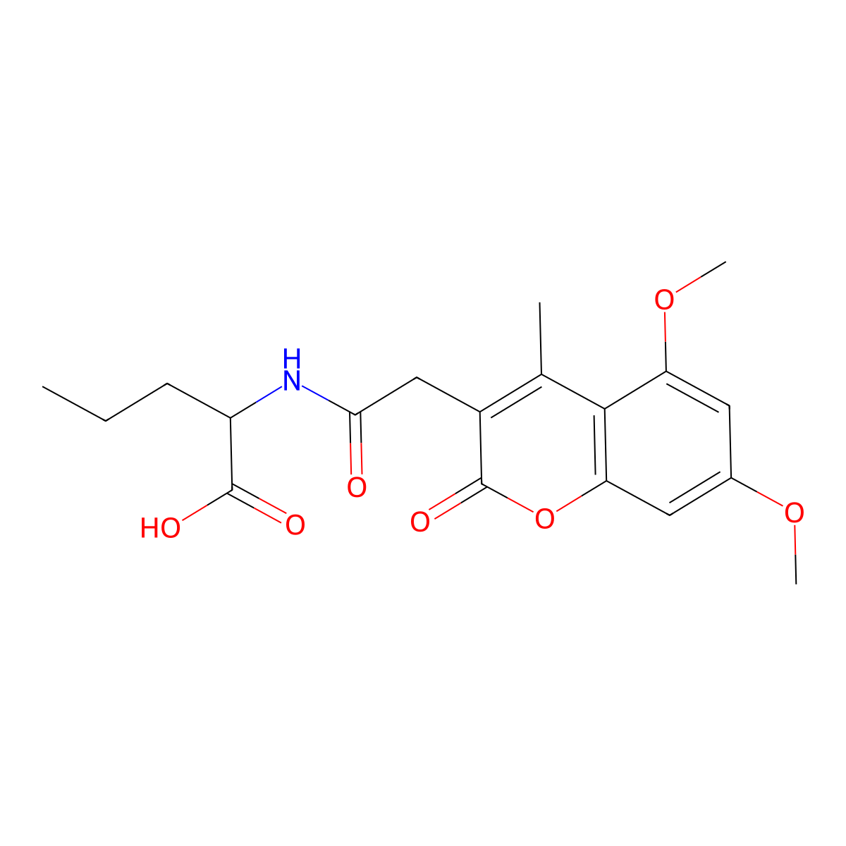 N-[(5,7-dimethoxy-4-methyl-2-oxo-2H-chromen-3-yl)acetyl]norvaline molecular structure, CAS 1008039-80-2