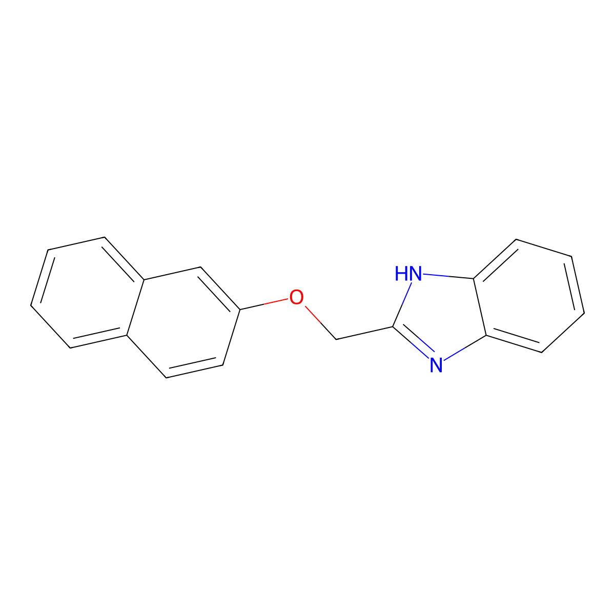 2-(naphthalen-2-yloxymethyl)-1H-benzimidazole molecular structure, CAS 100804-66-8