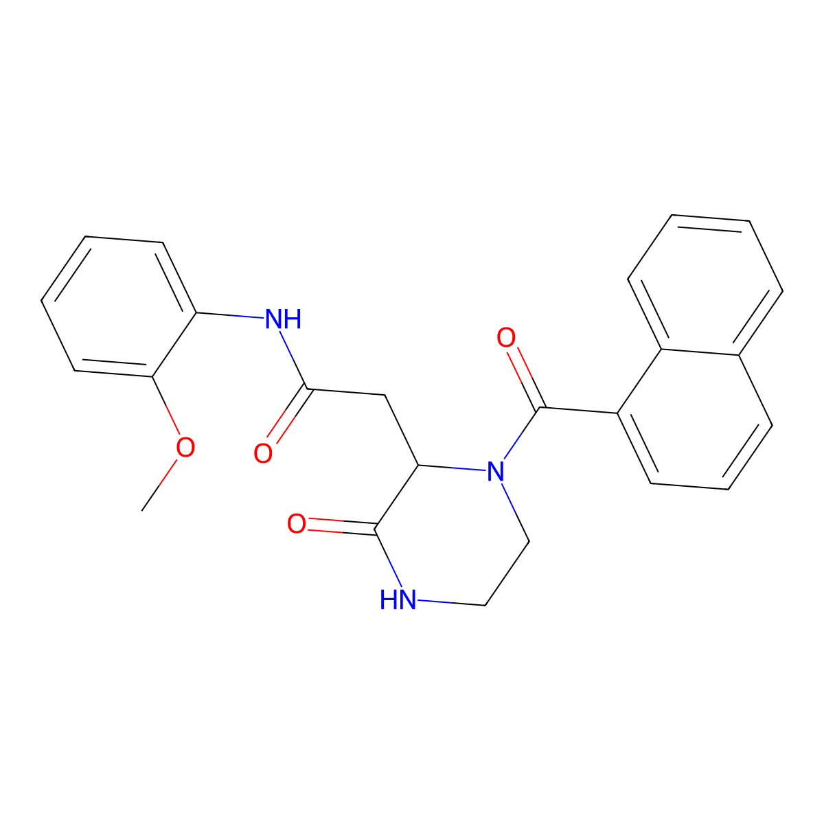 N-(2-methoxyphenyl)-2-[1-(naphthalen-1-ylcarbonyl)-3-oxopiperazin-2-yl]acetamide molecular structure, CAS 1008043-16-0