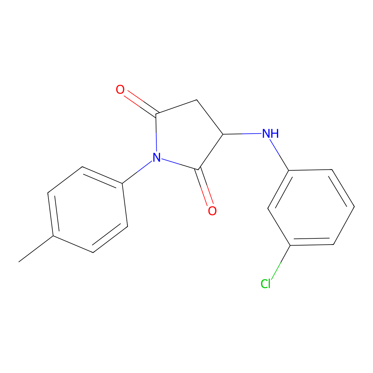 3-[(3-Chlorophenyl)amino]-1-(4-methylphenyl)azolidine-2,5-dione molecular structure, CAS 1008050-19-8