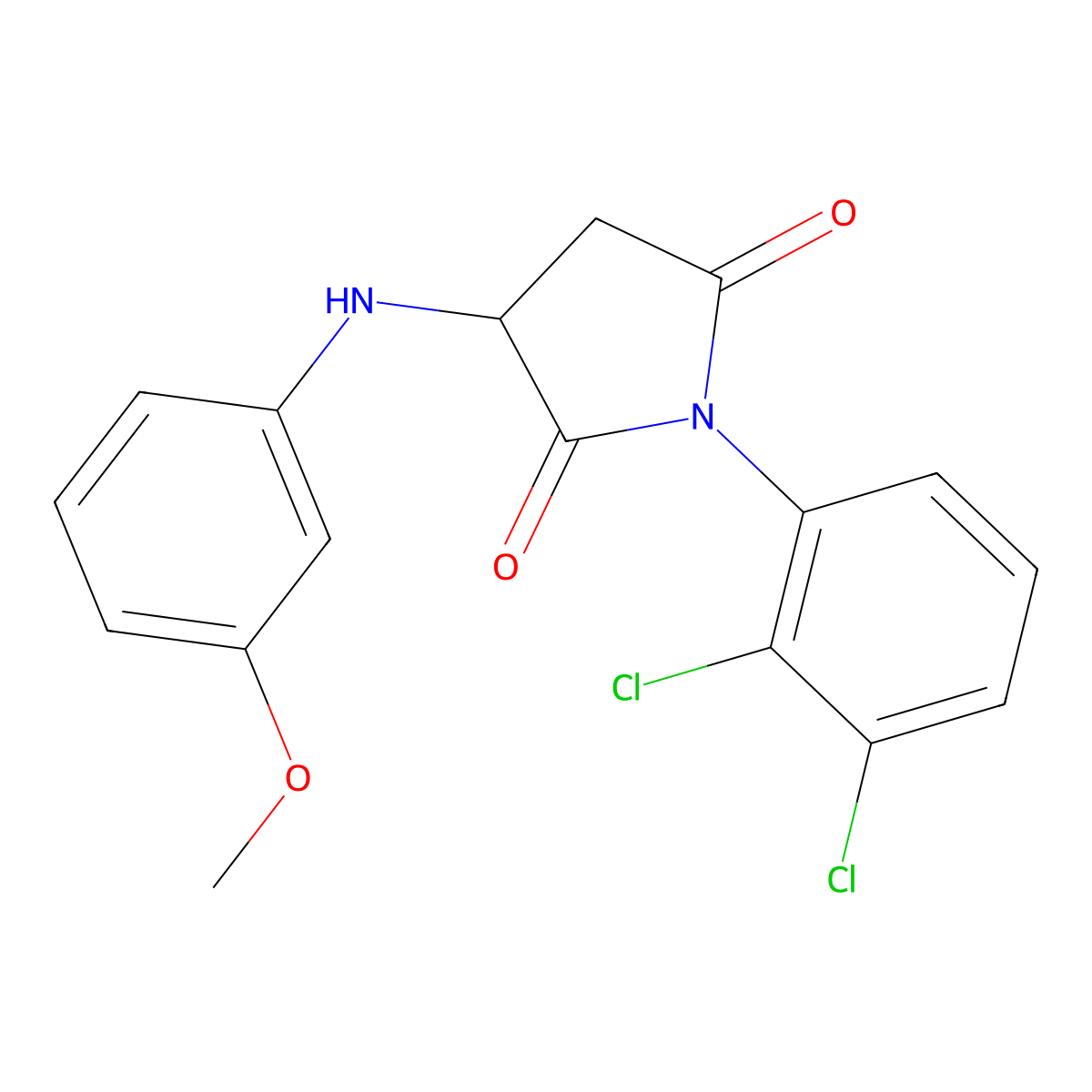 1-(2,3-Dichlorophenyl)-3-[(3-methoxyphenyl)amino]azolidine-2,5-dione molecular structure, CAS 1008050-25-6