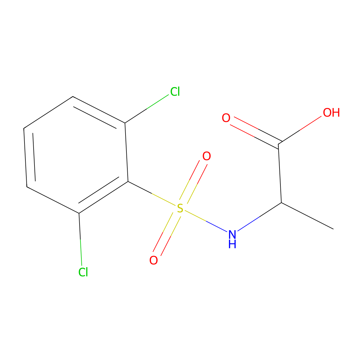 ((2,6-Dichlorophenyl)sulfonyl)alanine molecular structure, CAS 1008050-81-4