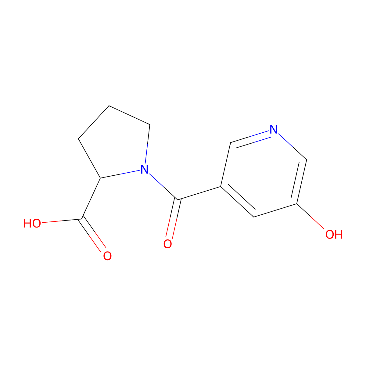 1-(5-Hydroxypyridine-3-carbonyl)-pyrrolidine-2-carboxylic acid molecular structure, CAS 1008050-83-6
