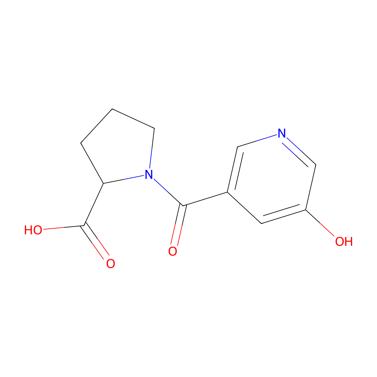 1-(5-Hydroxypyridine-3-carbonyl)-pyrrolidine-2-carboxylic acid molecular structure, CAS 1008050-83-6