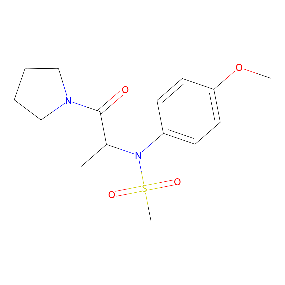 N-(4-methoxyphenyl)-N-(1-oxo-1-pyrrolidin-1-ylpropan-2-yl)methanesulfonamide molecular structure, CAS 1008050-88-1